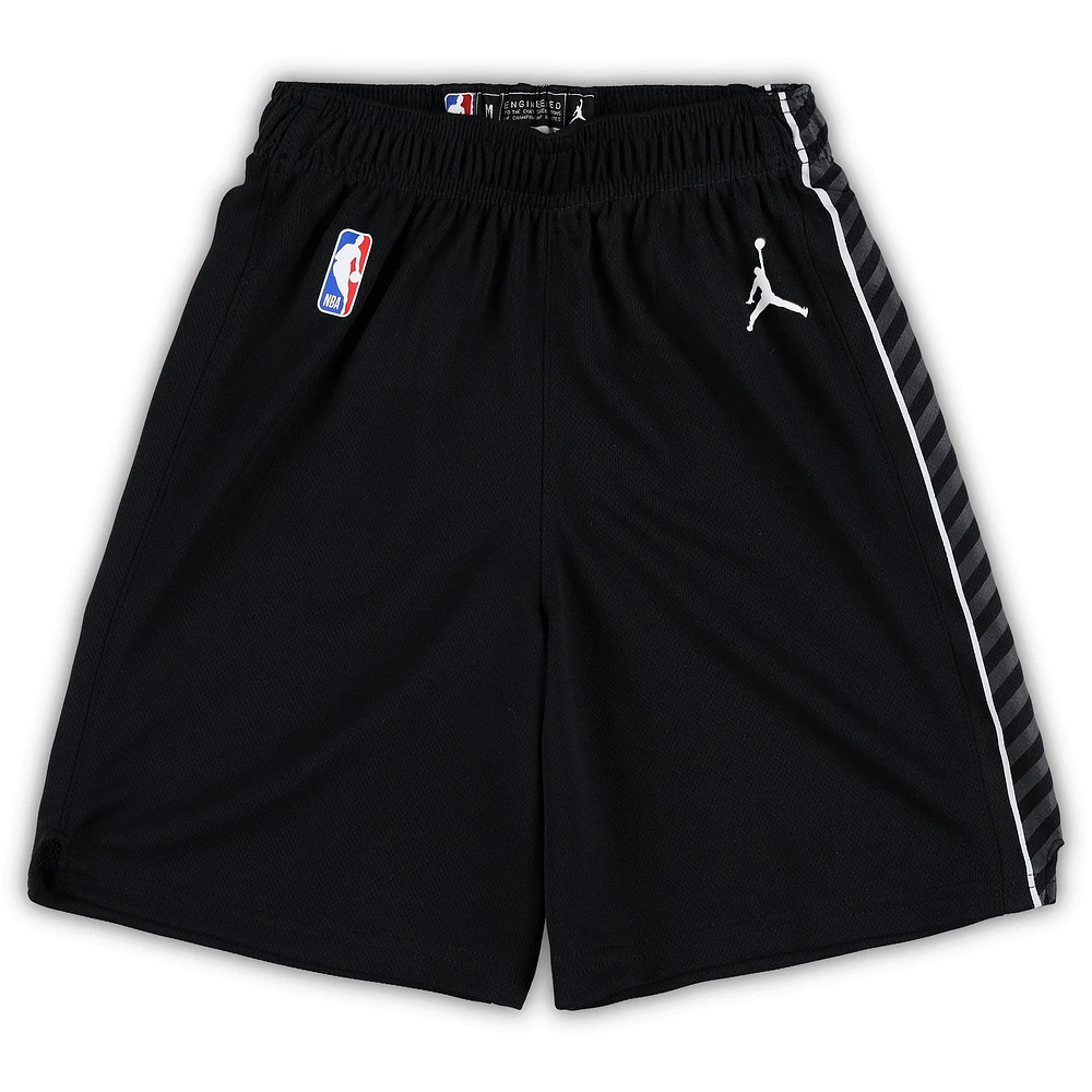 Preschool Jordan Brand Black Brooklyn Nets Statement Edition Team Replica Shorts