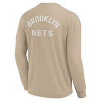 Unisex Fanatics Khaki Brooklyn Nets Elements Super Soft Long Sleeve T-Shirt