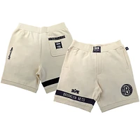 Unisex NBA x Two Hype  Cream Brooklyn Nets Culture & Hoops Premium Classic Fleece Shorts