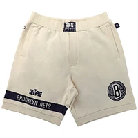 Unisex NBA x Two Hype  Cream Brooklyn Nets Culture & Hoops Premium Classic Fleece Shorts