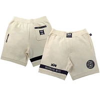 Unisex NBA x Two Hype  Cream Brooklyn Nets Culture & Hoops Premium Classic Fleece Shorts