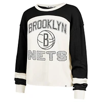 Women's '47  Cream Brooklyn Nets Curve Raglan Long Sleeve T-Shirt