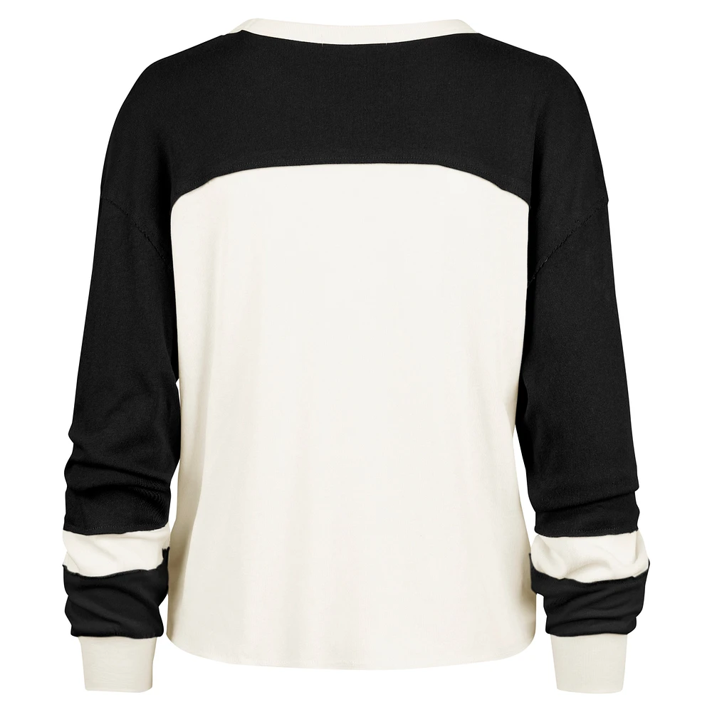 Women's '47  Cream Brooklyn Nets Curve Raglan Long Sleeve T-Shirt