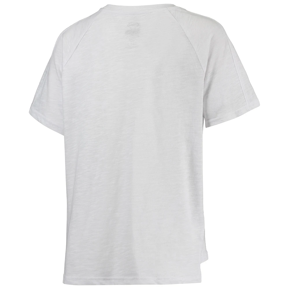 Women's Concepts Sport Charcoal/White Brooklyn Nets Resurgence Slub Burnout Raglan T-Shirt & Shorts Sleep Set