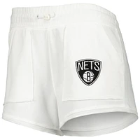 Women's Concepts Sport  White Brooklyn Nets Sunray Shorts