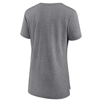 Women's Fanatics Heathered Gray Brooklyn Nets True Classics Tri-Blend T-Shirt
