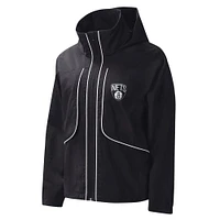 Women's G-III 4Her by Carl Banks Black Brooklyn Nets Last Shot Full-Zip Hoodie