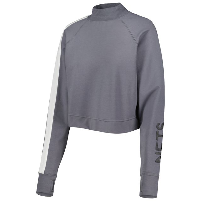 Ensemble pour femme Lusso Charcoal Brooklyn Nets Maddie & Matildas Raglan Tri-Blend Sweat à capuche et pantalon de jogging