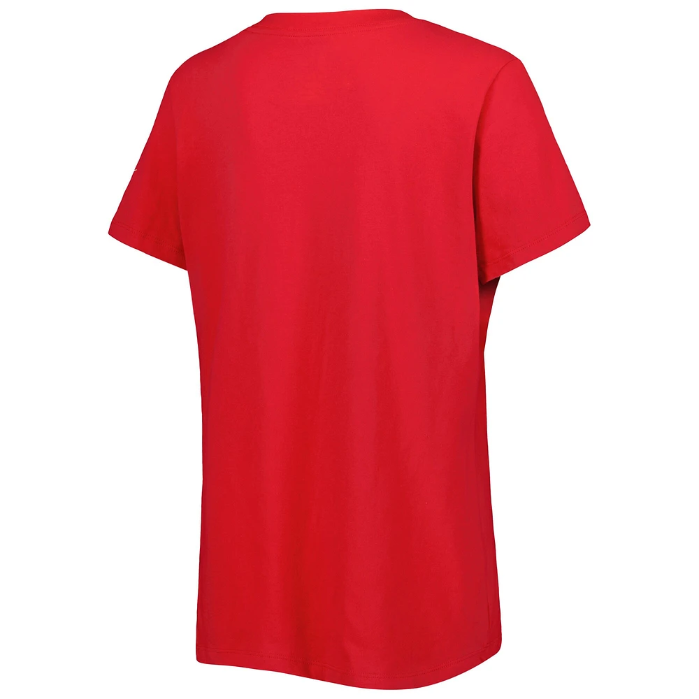 Women's Nike Red Brooklyn Nets Local Performance V-Neck T-Shirt