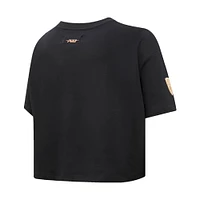 Women's Pro Standard Black Brooklyn Nets Holiday Glam Boxy T-Shirt