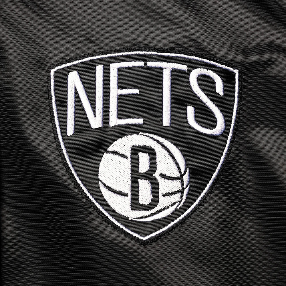 Women's Starter Black/Gray Brooklyn Nets The Prospect Raglan Full-Snap Jacket