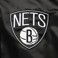 Women's Starter Black/Gray Brooklyn Nets The Prospect Raglan Full-Snap Jacket