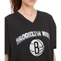 Women's Tommy Jeans Black Brooklyn Nets Ashley V-Neck T-Shirt