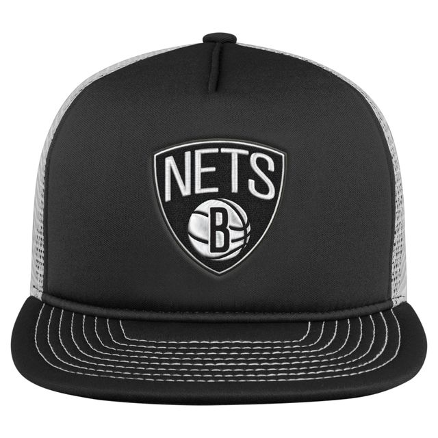 Noir Brooklyn Nets Foam Front - Casquette trucker snapback pour jeune