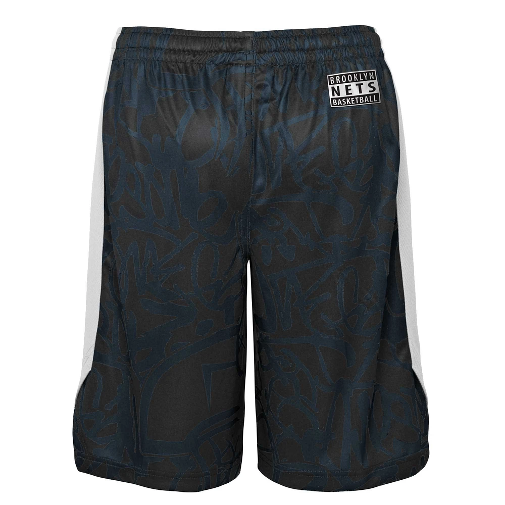 Youth Black Brooklyn Nets Scribble Dribble Baller - Shorts