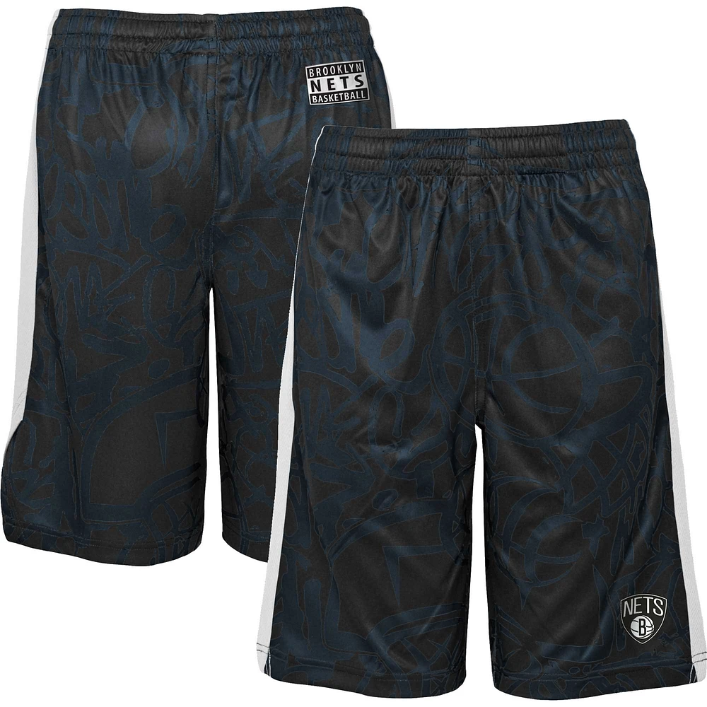Youth Black Brooklyn Nets Scribble Dribble Baller - Shorts