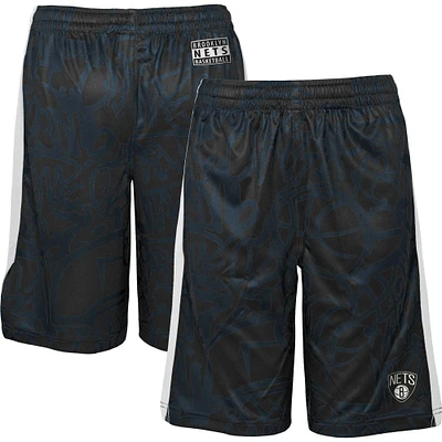 Youth Black Brooklyn Nets Scribble Dribble Baller - Shorts