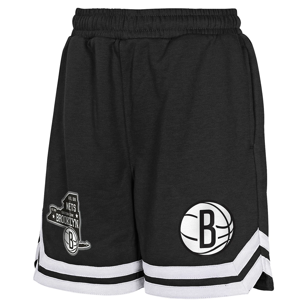 Youth Black Brooklyn Nets Teardrop Fleece Shorts
