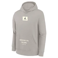 Youth Jordan Brand Gray Brooklyn Nets Courtside Statement Edition Pullover Hoodie