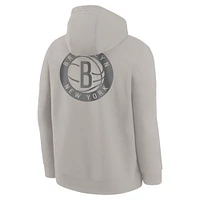 Youth Jordan Brand Gray Brooklyn Nets Courtside Statement Edition Pullover Hoodie