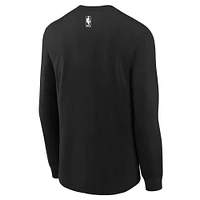 Youth Nike  Black Brooklyn Nets 2024/25 City Edition Wordmark Performance Long Sleeve T-Shirt
