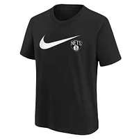 Youth Nike Black Brooklyn Nets Swoosh T-Shirt