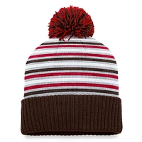Men's Top of the World  Brown Brown Bears Dash Cuffed Knit Hat with Pom