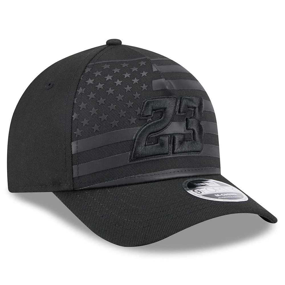 Men's New Era Black Bubba Wallace American Flag 9FORTY M-Crown A-Frame Adjustable Hat