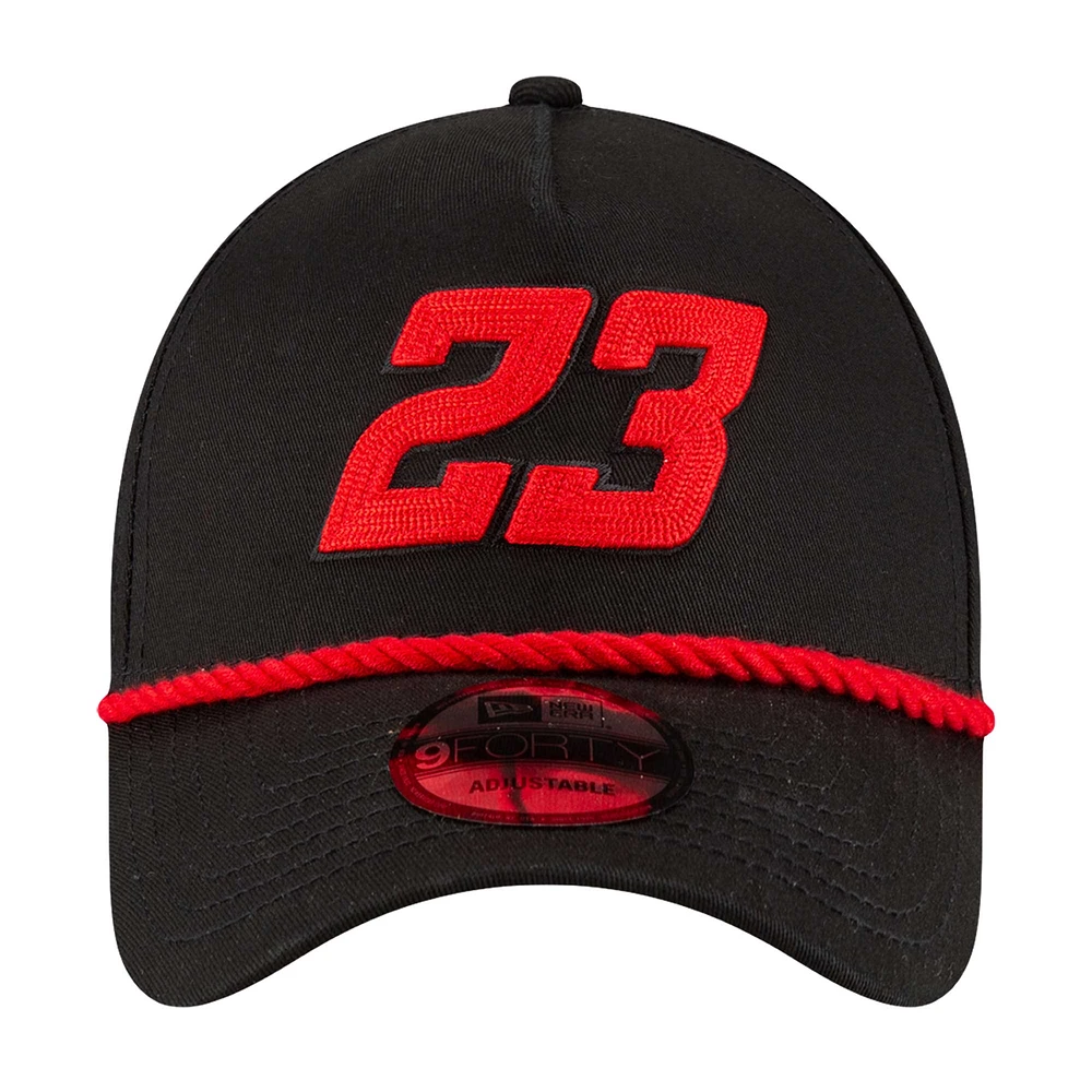 Men's New Era  Black Bubba Wallace Rope A-Frame 9FORTY Adjustable Hat