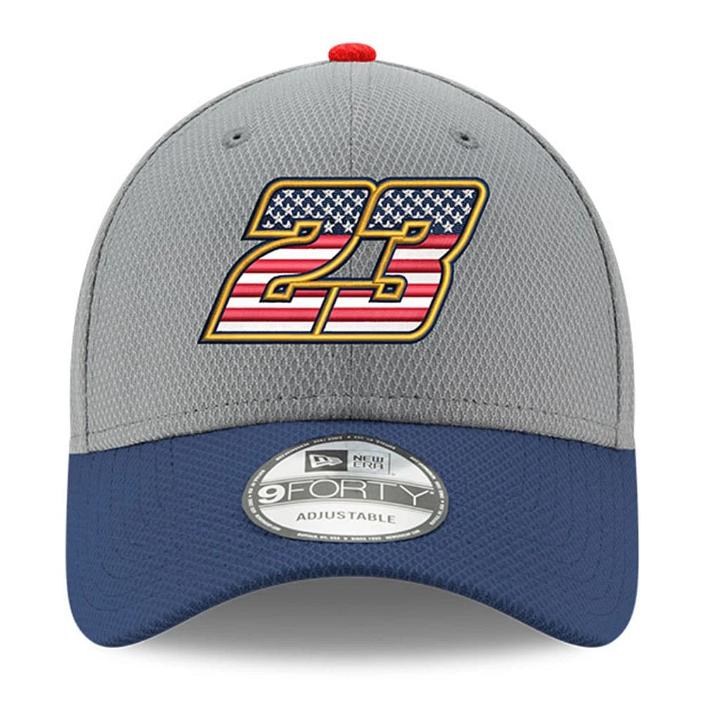 Men's New Era  Gray/Navy Bubba Wallace Salute 9FORTY Adjustable Hat