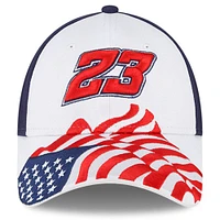 Men's New Era White/Blue Bubba Wallace 9FORTY Americana Snapback Adjustable Hat