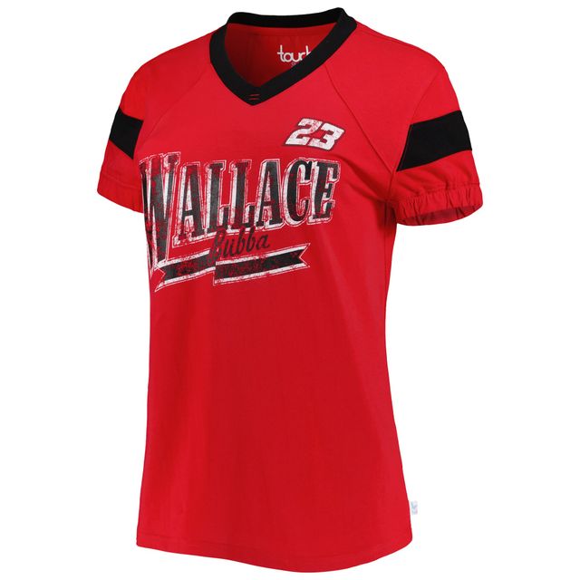 T-shirt à encolure en V d'avant-match Bubba Wallace Touch rouge pour femme