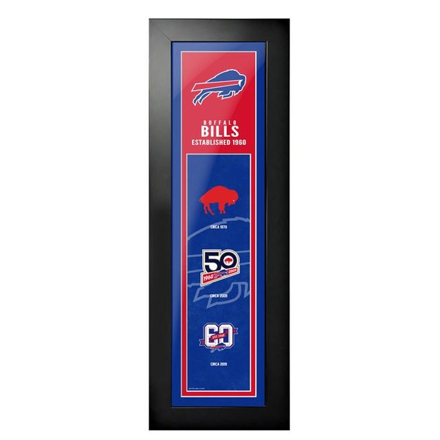 Buffalo Bills - 6'' x 22'' Logos to History Cadre encadré