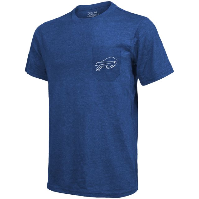 T-shirt Buffalo Bills Majestic Threads Tri-Blend Pocket - Bleu roi
