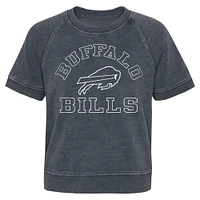 Girls Juniors Heather Charcoal Buffalo Bills Cheer Squad Raglan T-Shirt