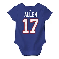 Infant Nike Josh Allen Royal Buffalo Bills  Player Name & Number Bodysuit