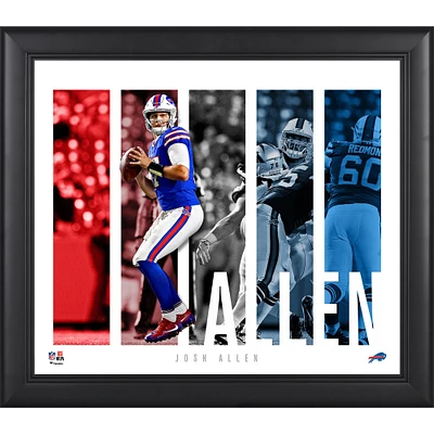Josh Allen Buffalo Bills Collage de panneau de joueur encadré 15" x 17"