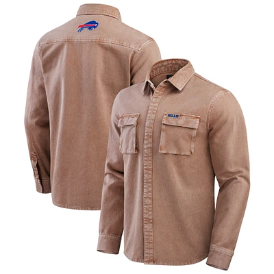Chemise à manches longues teintée en pièce pour homme Darius Rucker Collection by Fanatics Brown Buffalo Bills