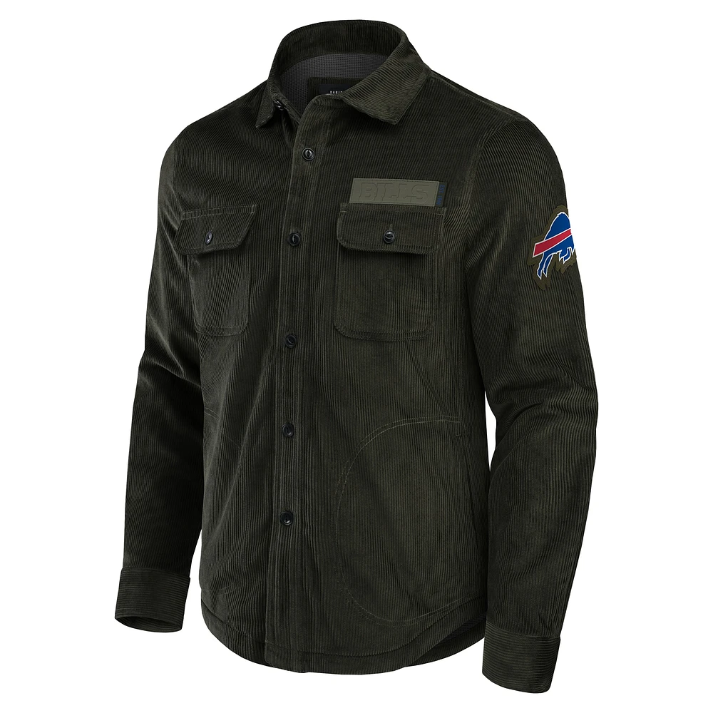 Men's Darius Rucker Collection by Fanatics Dark Green Buffalo Bills Corduroy Full-Button Shacket