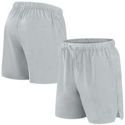 Short Fanatics gris pour homme, style micro ton sur ton, des Buffalo Bills