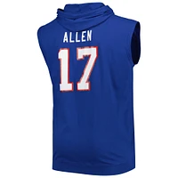 Men's Fanatics Josh Allen Royal Buffalo Bills Big & Tall Muscle Pullover Hoodie