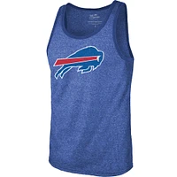 Men's Majestic Threads Josh Allen Royal Buffalo Bills Name & Number Tri-Blend Tank Top