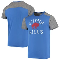Men's Majestic Threads Royal/Heathered Gray Buffalo Bills Gridiron Classics Field Goal Slub T-Shirt