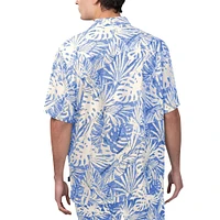 Chemise boutonnée de fête à imprimé Monstera délavée au sable Margaritaville Royal Buffalo Bills pour hommes