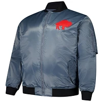 Men's Mitchell & Ness Charcoal Buffalo Bills Big Tall Bomber Full-Zip Jacket