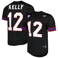 Men's Mitchell & Ness Jim Kelly Black Buffalo Bills Retired Player Name Number Mesh Top