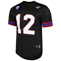 Men's Mitchell & Ness Jim Kelly Black Buffalo Bills Retired Player Name Number Mesh Top