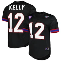 Men's Mitchell & Ness Jim Kelly Black Buffalo Bills Retired Player Name Number Mesh Top