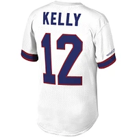 Men's Mitchell & Ness Jim Kelly White Buffalo Bills Retired Player Name Number Mesh Top