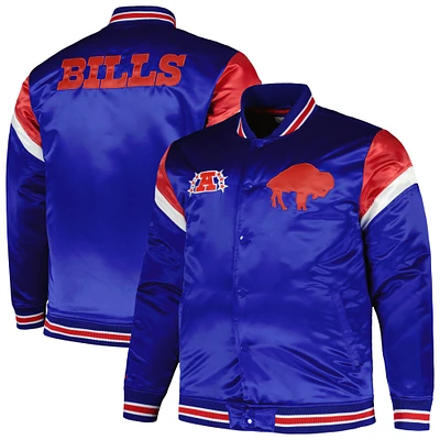 Veste à bouton-pression en satin pour hommes Mitchell & Ness Royal Buffalo Bills Big Tall